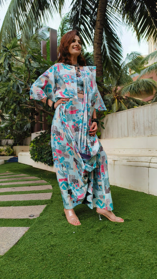 Jacket Satika - Abstract Mint Green