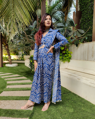 Seashell Satika - Blue ZigZag