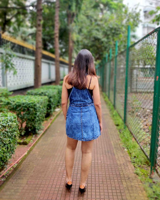 DENIM DUNGAREE SKIRT