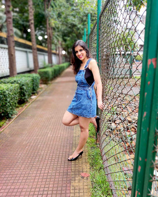 DENIM DUNGAREE SKIRT