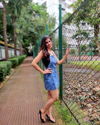 DENIM DUNGAREE SKIRT