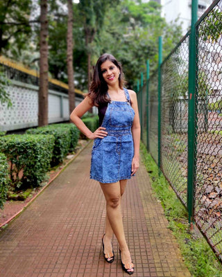 DENIM DUNGAREE SKIRT