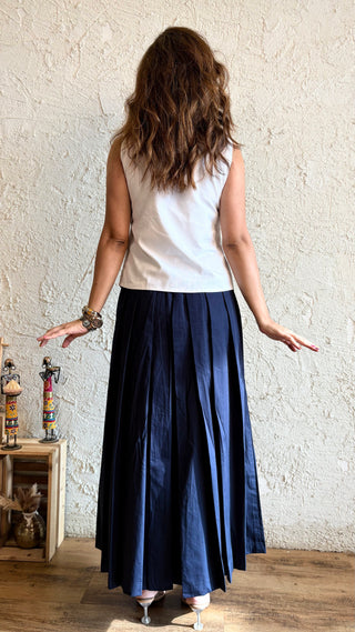Lady Lead - White & Blue - Only Waistcoat & Skirt Set