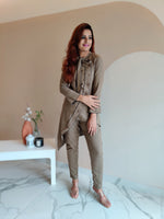 Load image into Gallery viewer, KHAKHEE ASYMMETRIC LONG JACKET PAIRED WITH FITTED PANTS
