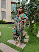 Load image into Gallery viewer, ABSTRACT PRINT RELAXED JUMPSUIT WITH SLEEVES ( COMES WITH BELT)
