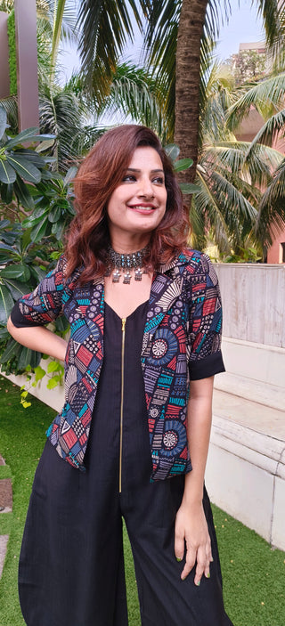 Urban Achkan Abstract Black