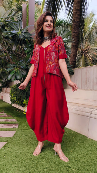 Urban Achkan Abstract Red