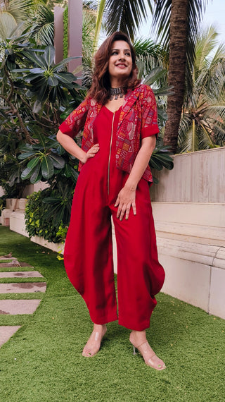 Urban Achkan Abstract Red
