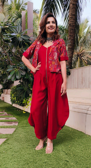 Urban Achkan Abstract Red