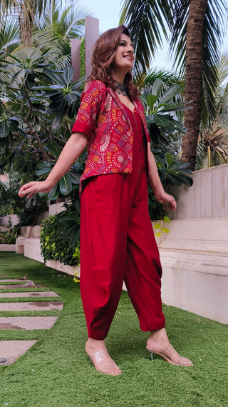 Urban Achkan Abstract Red