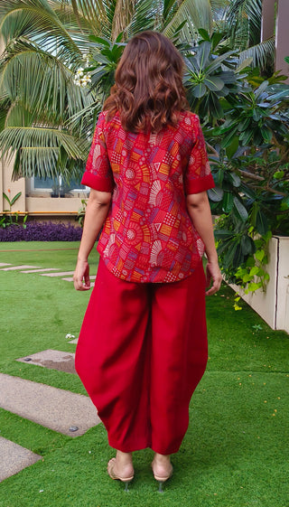 Urban Achkan Abstract Red