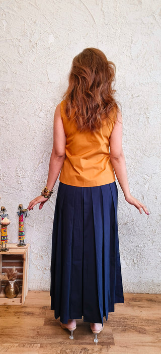 Lady Lead - Mustard & Blue - Only Waistcoat & Skirt Set