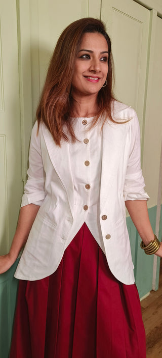 Lady Lead - White & Maroon