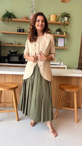 Lady Lead - Beige and Khaki 3 Piece set