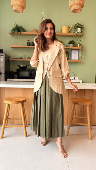 Lady Lead - Beige and Khaki 3 Piece set