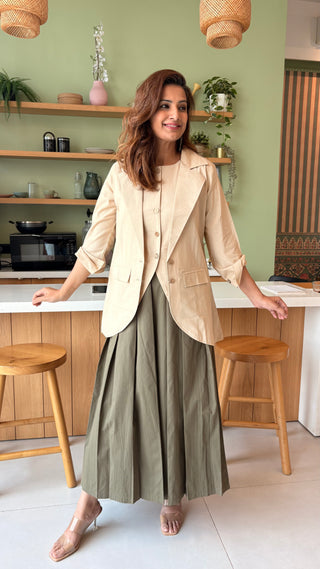 Lady Lead - Beige and Khaki 3 Piece set