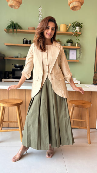 Lady Lead - Beige and Khaki 3 Piece set
