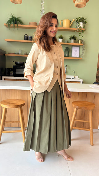 Lady Lead - Beige and Khaki 3 Piece set