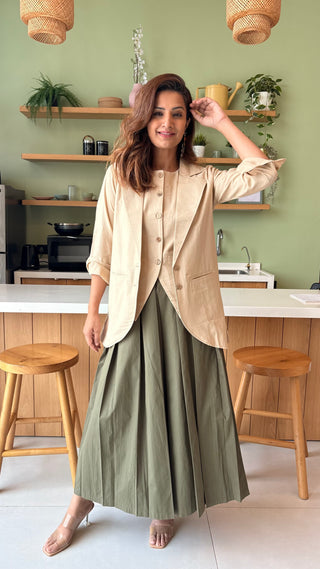 Lady Lead - Beige and Khaki 3 Piece set