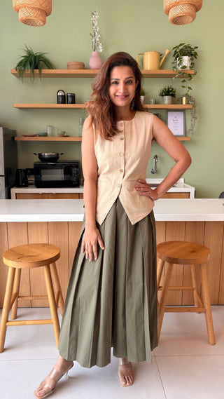 Lady Lead - Beige/Khaki - Only Waistcoat & Skirt Set