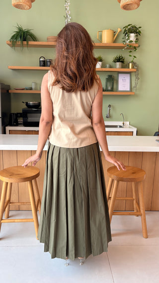 Lady Lead - Beige/Khaki - Only Waistcoat & Skirt Set