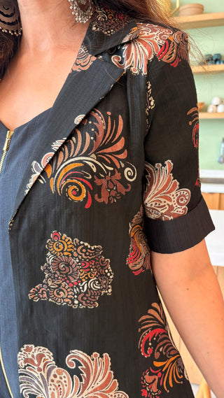 Urban Achkan Black Foil
