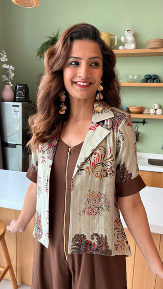 Urban Achkan Beige Foil