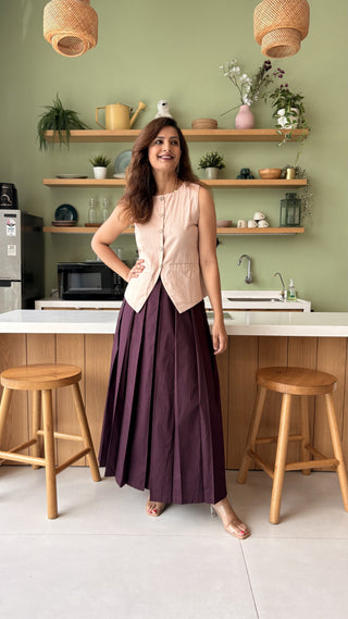 Lady Lead - Champagne/Wine - Only Waistcoat & Skirt Set