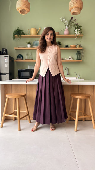 Lady Lead - Champagne/Wine - Only Waistcoat & Skirt Set