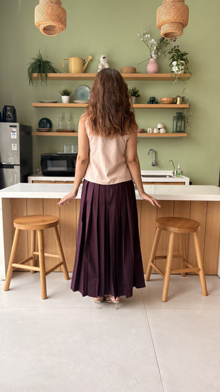 Lady Lead - Champagne/Wine - Only Waistcoat & Skirt Set
