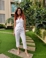Load image into Gallery viewer, WHITE HALTER VESTCOAT AND PANTS SET
