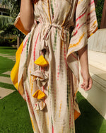 Load image into Gallery viewer, TIE DYE PRINTED SILK KAFTAAN
