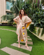 Load image into Gallery viewer, TIE DYE PRINTED SILK KAFTAAN
