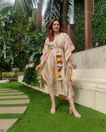 Load image into Gallery viewer, TIE DYE PRINTED SILK KAFTAAN
