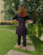 Load image into Gallery viewer, BLACK LONG JACKET CO ORD WITH VESTCOAT &amp; PANTS
