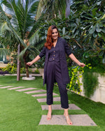Load image into Gallery viewer, BLACK LONG JACKET CO ORD WITH VESTCOAT &amp; PANTS
