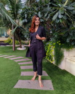 Load image into Gallery viewer, BLACK LONG JACKET CO ORD WITH VESTCOAT &amp; PANTS
