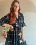 Load image into Gallery viewer, BLACK CHECKERED DRESS
