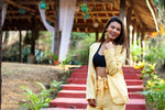Load image into Gallery viewer, YELLOW LONG BLAZER JACKET AND FLARED EASY FIT PANTS
