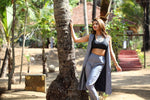 Load image into Gallery viewer, BLUE SLEEVELESS LONG JACKET AND WELL FITTED TROUSER
