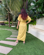 Load image into Gallery viewer, LIME YELLOW LONG SHIRT DRAPE DRESS
