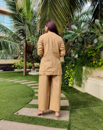 Load image into Gallery viewer, FAWN BELL-BOTTOM PANT WITH HALTER VEST COAT AND LONG BLAZER
