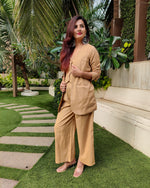Load image into Gallery viewer, FAWN BELL-BOTTOM PANT WITH HALTER VEST COAT AND LONG BLAZER
