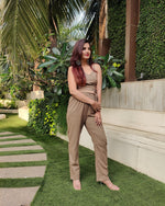 Load image into Gallery viewer, KHAKHEE LINEN CROSSOVER TIE-UP TOP AND EASY FIT PANTS
