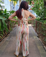 Load image into Gallery viewer, OFF WHITE GREEN TIE AND DYE CROSS NECK TUBE JUMPSUIT
