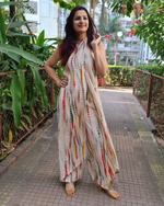 Load image into Gallery viewer, OFF WHITE GREEN TIE AND DYE CROSS NECK TUBE JUMPSUIT
