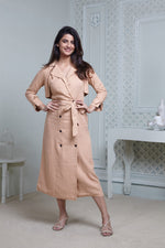 Load image into Gallery viewer, PEACH LONG MIDI WITH ATTACHED JACKET
