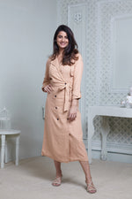 Load image into Gallery viewer, PEACH LONG MIDI WITH ATTACHED JACKET

