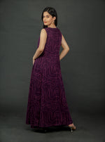 Load image into Gallery viewer, PURPLE WAVE PRINT LONG FLARED JACKET AND JUMPSUIT SET
