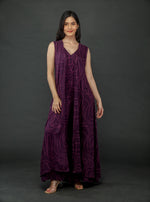 Load image into Gallery viewer, PURPLE WAVE PRINT LONG FLARED JACKET AND JUMPSUIT SET

